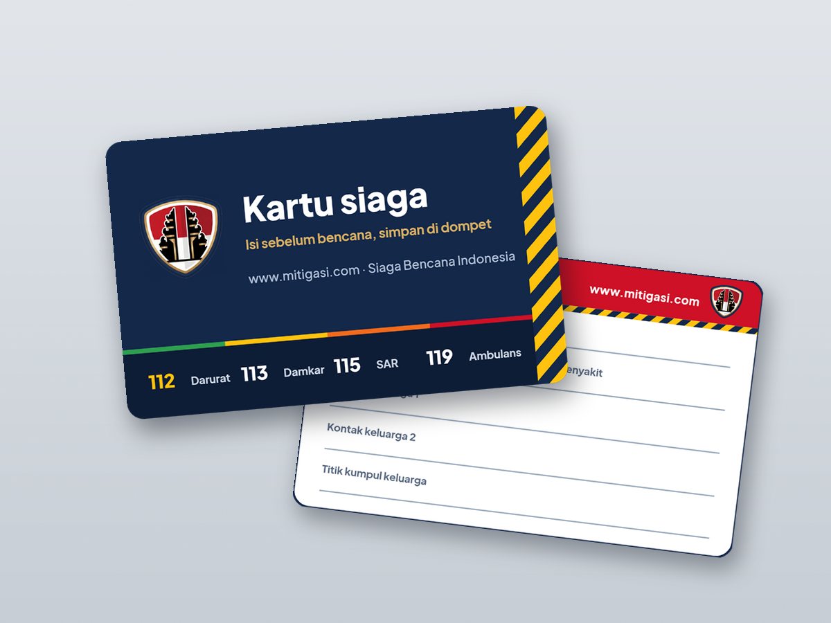 Contoh hasil cetak kartu siaga