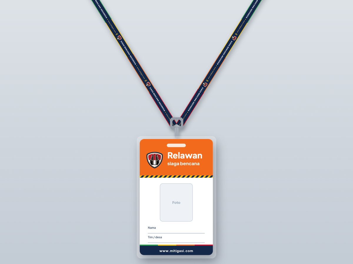 Contoh hasil cetak tali lanyard & kartu relawan