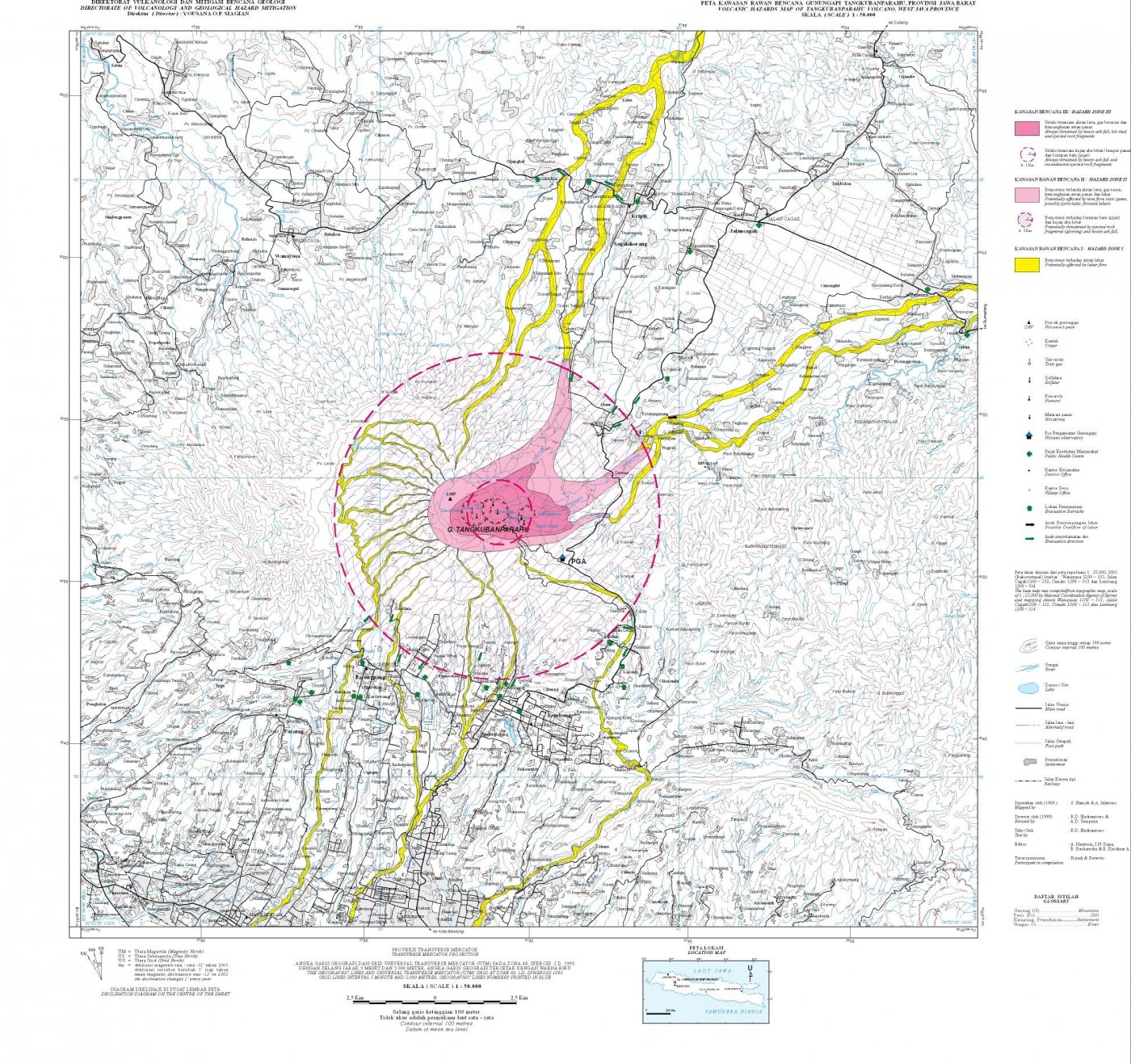 Peta Kawasan Rawan Bencana Gunung Tangkuban Parahu